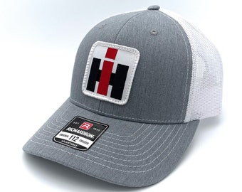 Vintage CASE IH International Harvester Embroidered Patch - Professionally Sewed onto Richardson 112 Snapback Trucker Hat Cap Retro