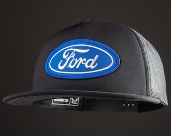 Vintage Ford Oval Patch on a NEW Richardson 113 Foam Front Trucker Cap Hat - Trucks F150 Racing