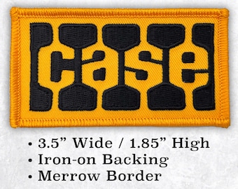 Case IH Iron-On Patch - 3.5" x 1.85" - Vintage, Embroidered -  Heavy Equipment Tractor Farming Construction Retro