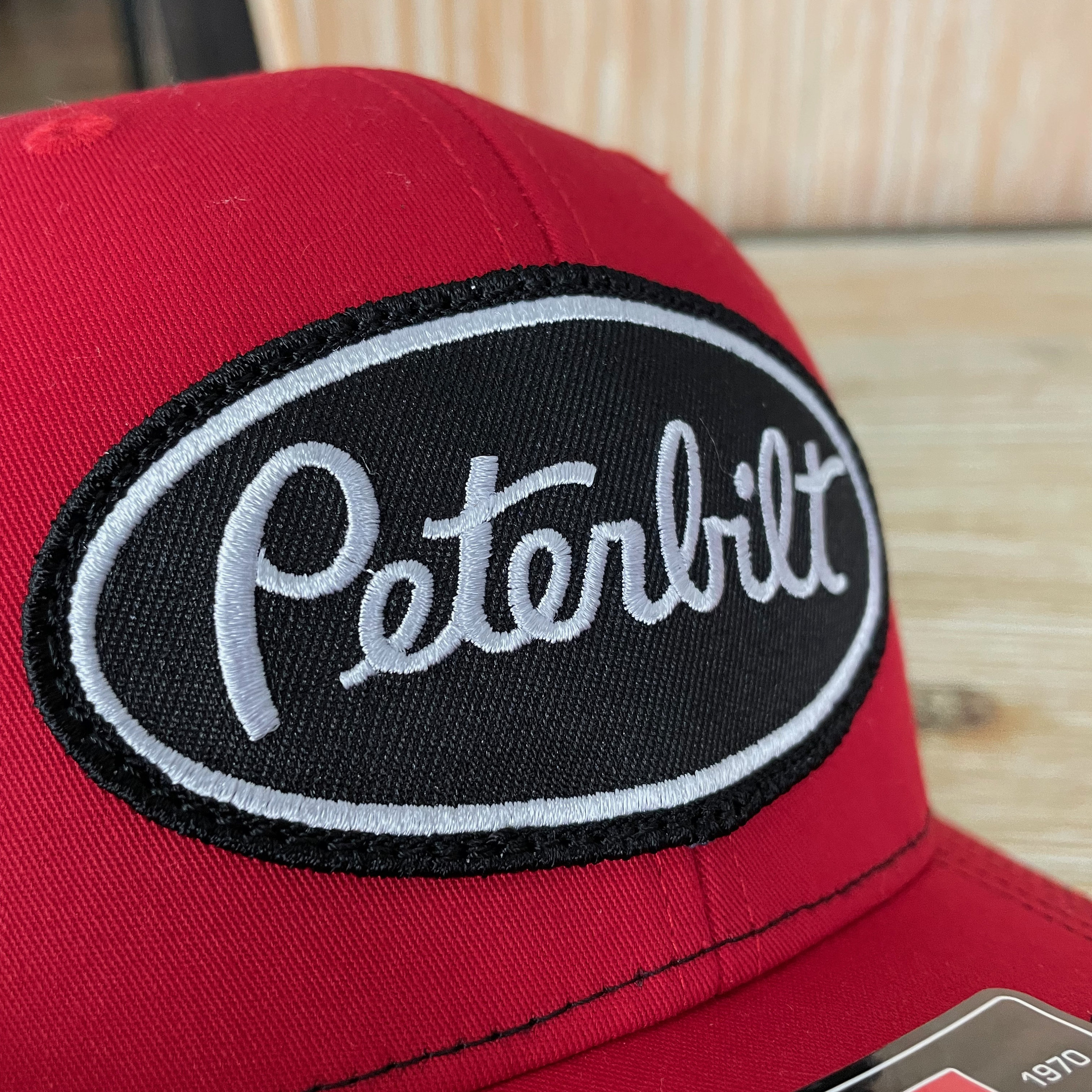Vintage Peterbilt Trucking Retro Patch + Richardson 112 Red 