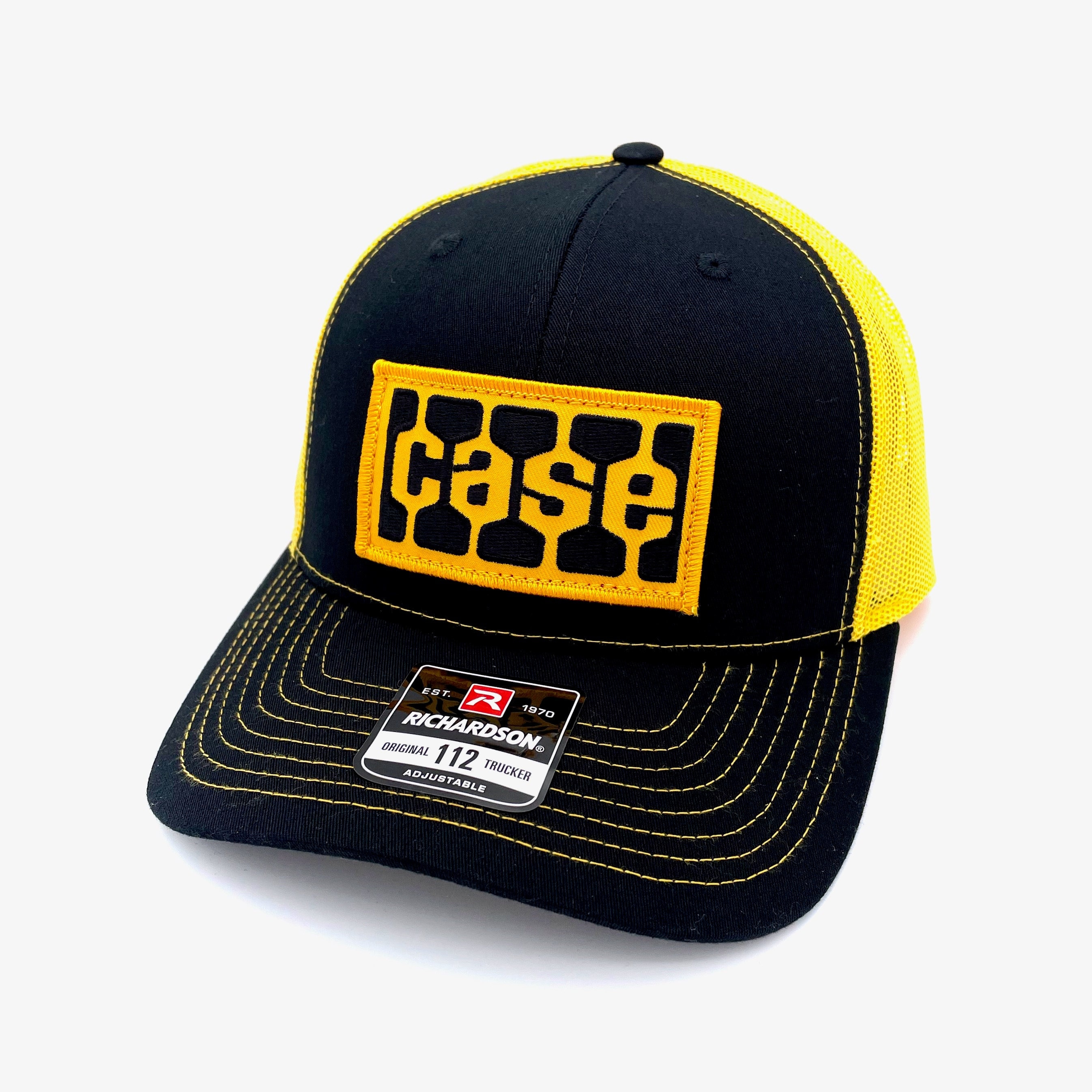 Vintage Case IH Retro Patch Richardson 112 Black Gold Trucker Cap Hat Heavy Equipment Construction Mining International Harvester