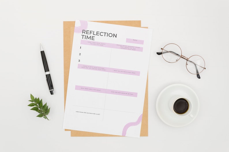 Reflection Page Printable Reflection Time Planner Editable - Etsy