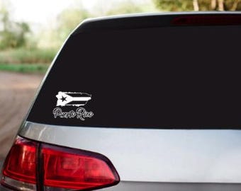 Puerto Rico, Car Decal, 5''x3.5'' Car Decal, Puerto Rican Island, Puerto Rican Car Decal, Vinyl Decal