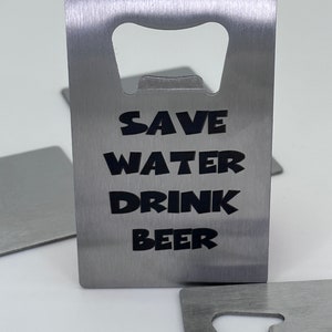 Stainless Steal Credit Card Bottle Opener Both Sides Engraved Bottle Opener Groomsmen Birthday Drinking Buddy Wallet Bottle Opener