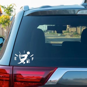 Pulling Gas Gauge Decal Vinyl Decal Window Decal Stick Figure Decal