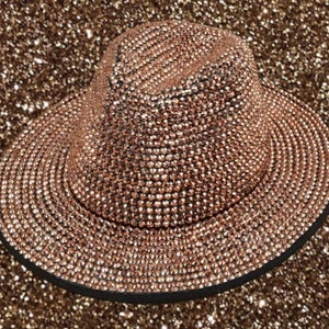 Rhinestone Fedora Hat - Etsy