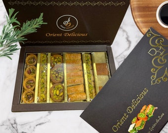 Mixed baklava Orient Délicious 400g, Baklava syrien haute qualité avec pistache et cajou.