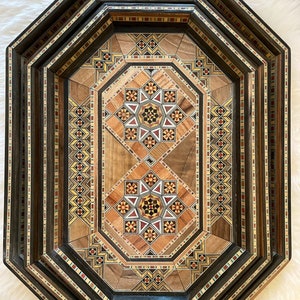 Plateau de thé/café fait à la main, cadeau, plateau en mosaïque en bois, décoration de table, , cadeau pour la famille/les amis