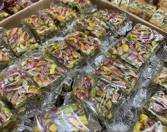 Loukoum aux  pistache doux de luxe et délice syrien 200g (6-8 pièces)
