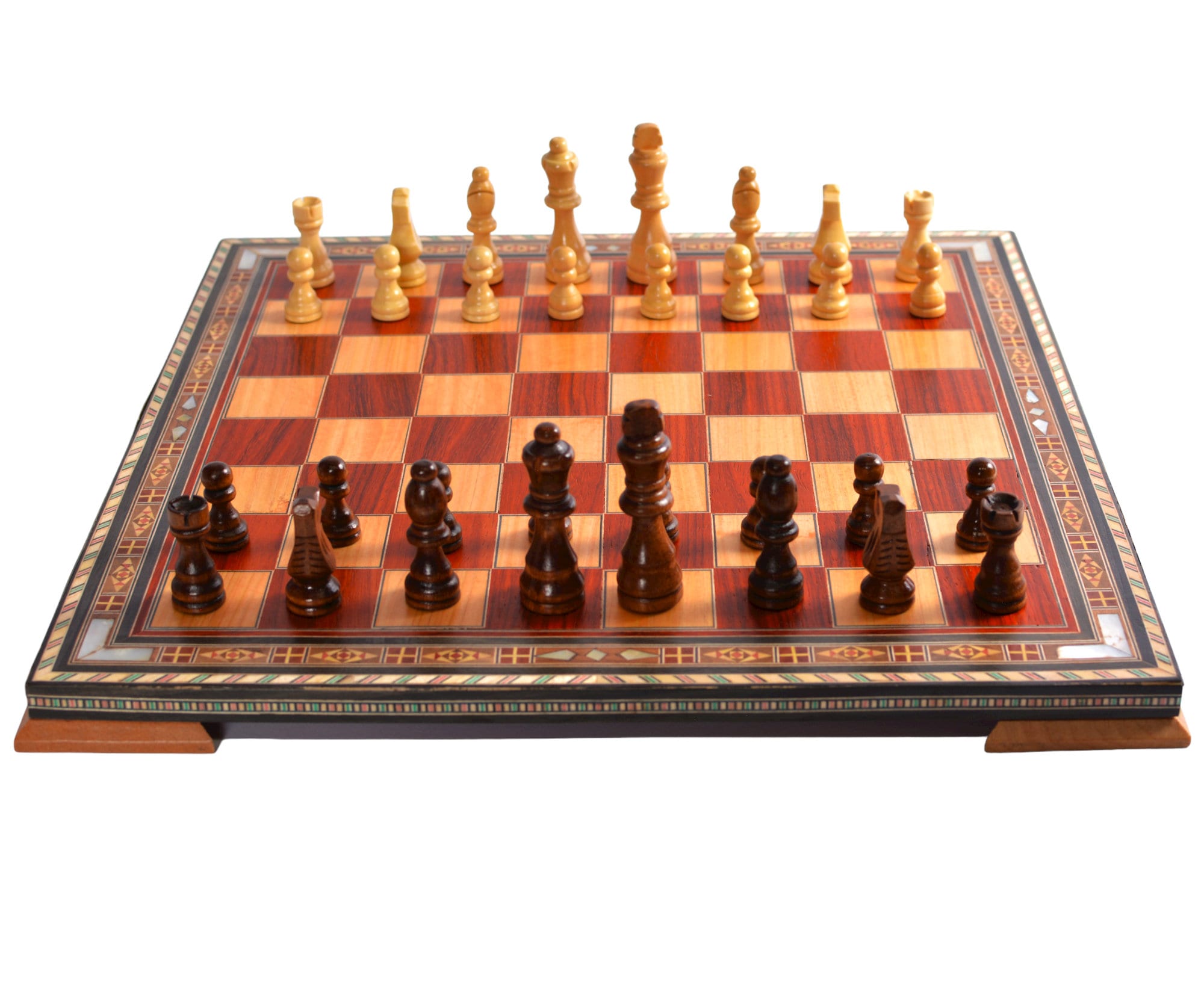 Pièces Echecs Grandes Tailles en Bois de Rose Fait à la Main