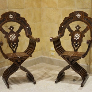 Nouvelle chaise - arredamento à la maison - madreperla incrostata - antica - Fait main