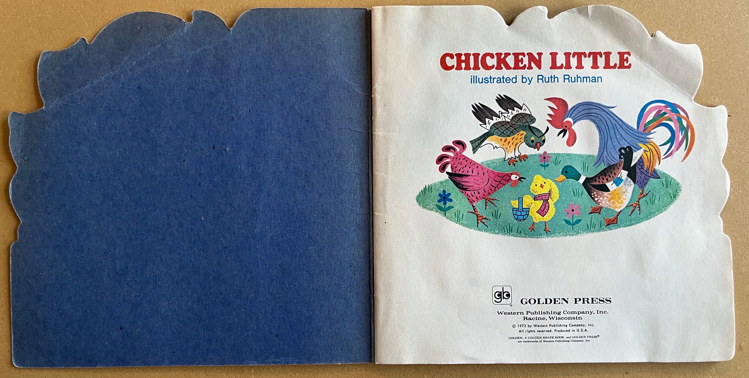 Chicken Little by Ruth Ruhman - A Golden Shape Book (1973) - Etsy