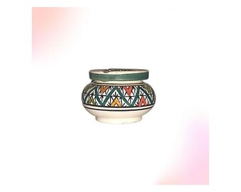 Moroccan Ceramic Ashtray and Lid and 3 Support Slots