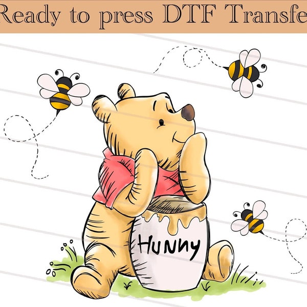 Floral Pooh Bear and Friends DTF Heat Transfer