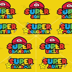 Super Mario family png , Super Mario Birthday Png, Mario Bros Png ,Mario Birthday Svg, ,Super Daddy,Supper Mommy,Super Mario Svg