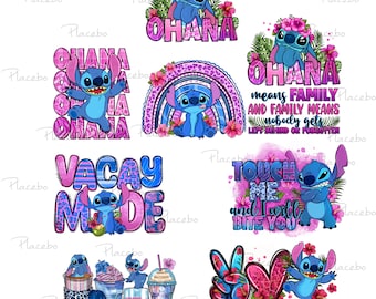 Aloha Stitch PNG: Sommer Vacay Ohana Design (Digitaler Download)