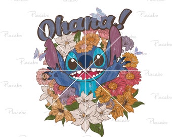 PNG bloemensteek: Ohana handgetekende sublimatieontwerp (digitale download)