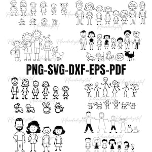 Stick Family SVG Bundle Stick Family cut files Huge Pack of Stick Figure Svg Stick people family clip art Instant Download, family sticker,