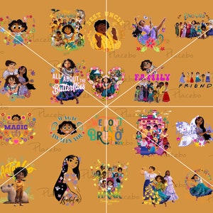Encanto Princess Bundle PNG, Encanto World Png, Encanto Characters Png,Encanto Cake toppers, birthday shirts, Encanto Lover png, Encanto