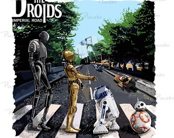 Star Wars Droids PNG: Beatles Illustration (Digitaler Aufkleber)