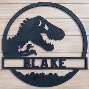 Jurassic dinosaur personalized sign