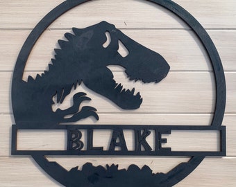 Jurassic dinosaur personalized sign