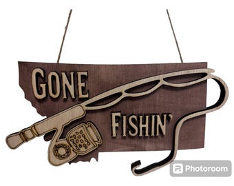 gone fishing sign customize to your state