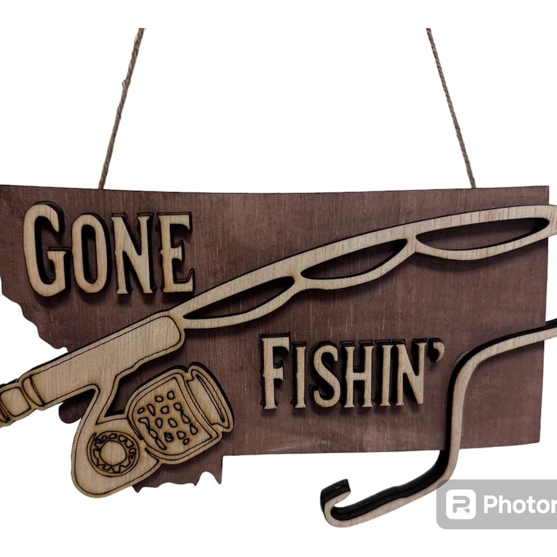 Gone Fishing Wooden Sign - Etsy