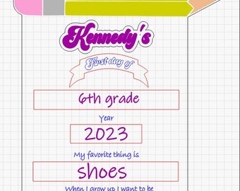 First and last back to school board svg file