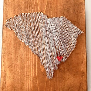 State string art on wood