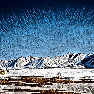 Alaskan Art, Wall Art, Giclee, Canvas, Fine Art, Rustic Art, Mountain Lifestyle, Alaska, caribou, Wildlife, arctic, winter,