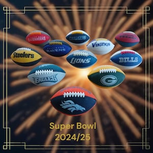 Super Bowl playoff: mini NFL footballs  1/6 scale vintage