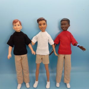 Handmade 9” Fashion girl-boy doll clothes: shirts and pants