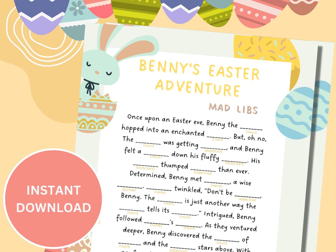 Easter Mad Libs Printable Easter Game Easter Activity for Kids and Easter Mad Libs Printable Easter Game Easter Activity for Kids and