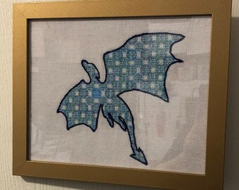 Modèle de point de croix Blackwork dragon d'eau (PDF)