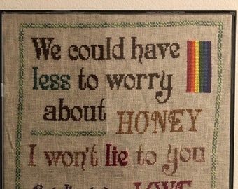 Hozier "Nobody" lyric cross stitch pattern (PDF)