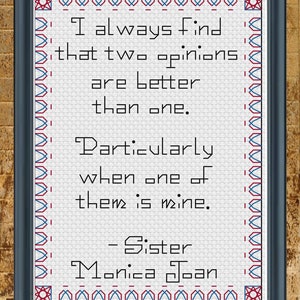 Sister Monica Joan&#39;s Opinion Call The Midwife Cross Stitch Pattern (PDF)