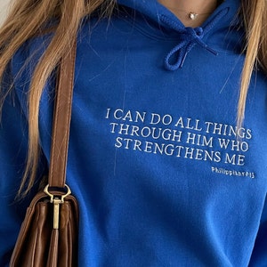 Christian embroidery sweatshirt faith-based embroidered crewneck religious gift biblical verse apparel prayer hoodie