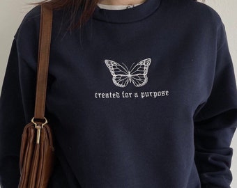 Embroidered Sweatshirt Christian Sweatshirt Faith Embroidered Sweater Jesus Embroidered Faith Scripture Bible Verse Sweatshirt Jesus Shirt
