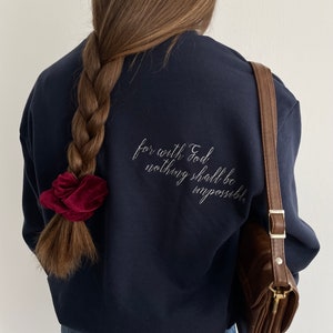 Christian Crewneck Embroidered Sweatshirt Faith Embroidered Sweater Jesus Embroidered Faith Scripture Bible Verse Sweatshirt Jesus