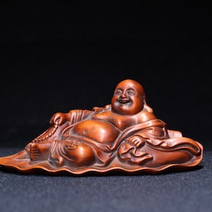 Chinesische Volkssammlung von handgeschnitztem Buchsbaum Buddha