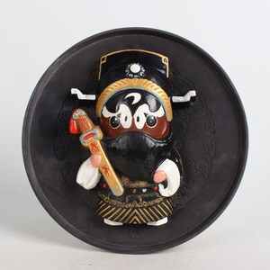 Hand-painted ceramic mask statue of Zhang Fei