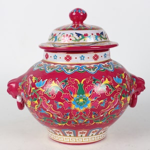 Folk collection of hand-painted ceramic POTS