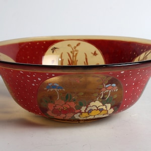 Folk collection of hand-painted paintings Coloured glaze bowl