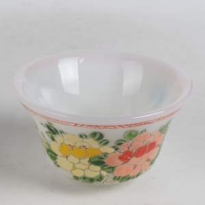 Colección popular de patrones de flores y pájaros pintados a mano Cuenco de esmalte de colores