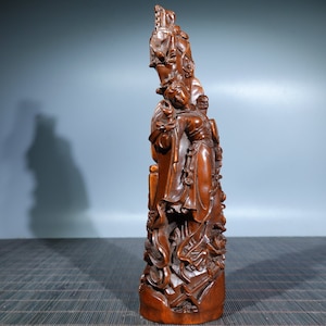A folk collection of hand-carved boxwood  statues