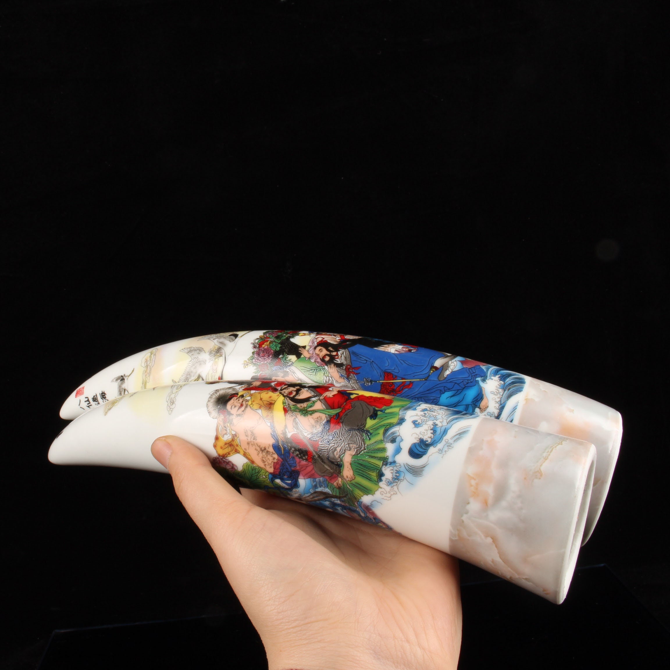 中国景徳鎮陶磁器手描き八仙人物柄飾り - Etsy 日本