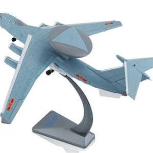 Diecast Alloy Model of KJ-2000 Militarized Combat Early Warning Aircraft 1:100 Scale Toy Gift Collection Simulation Display