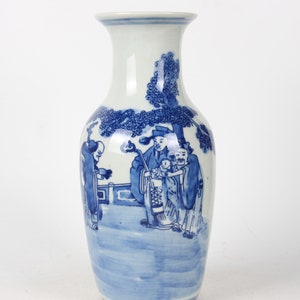 Hand-painted blue and white porcelain vases from the folk collection