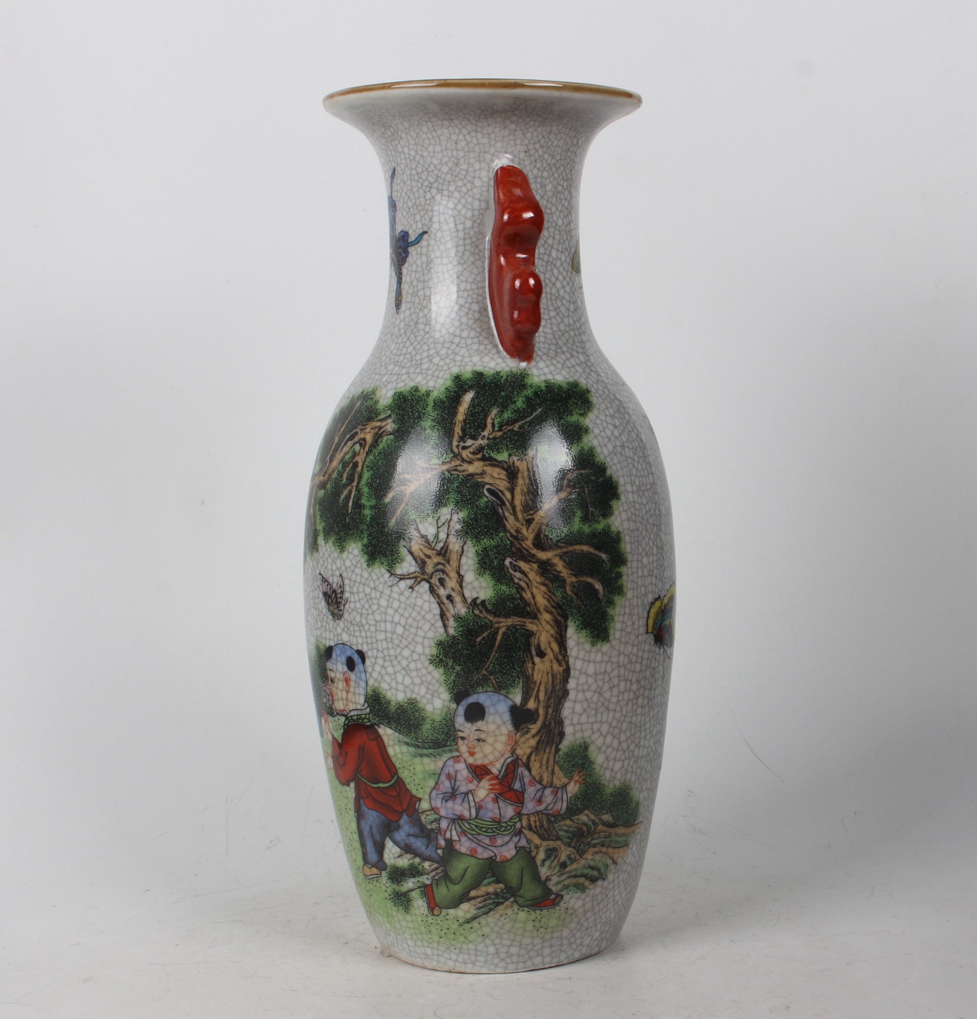 手描き山水画陶器花瓶 手描きの陶器の花瓶の民俗コレクション - Etsy 日本